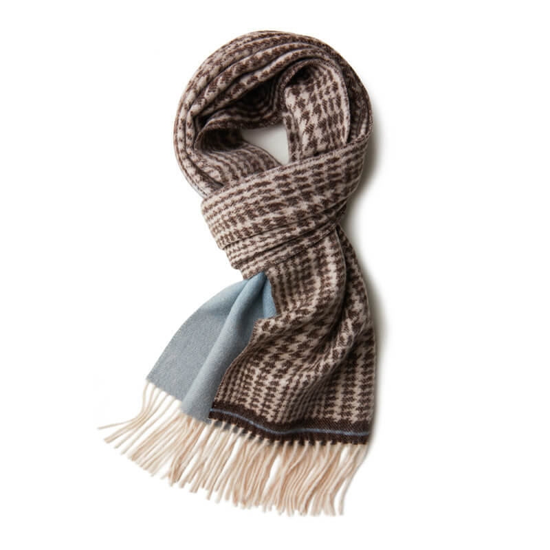 Women's Color Gradient Plaid Cashmere Scarf