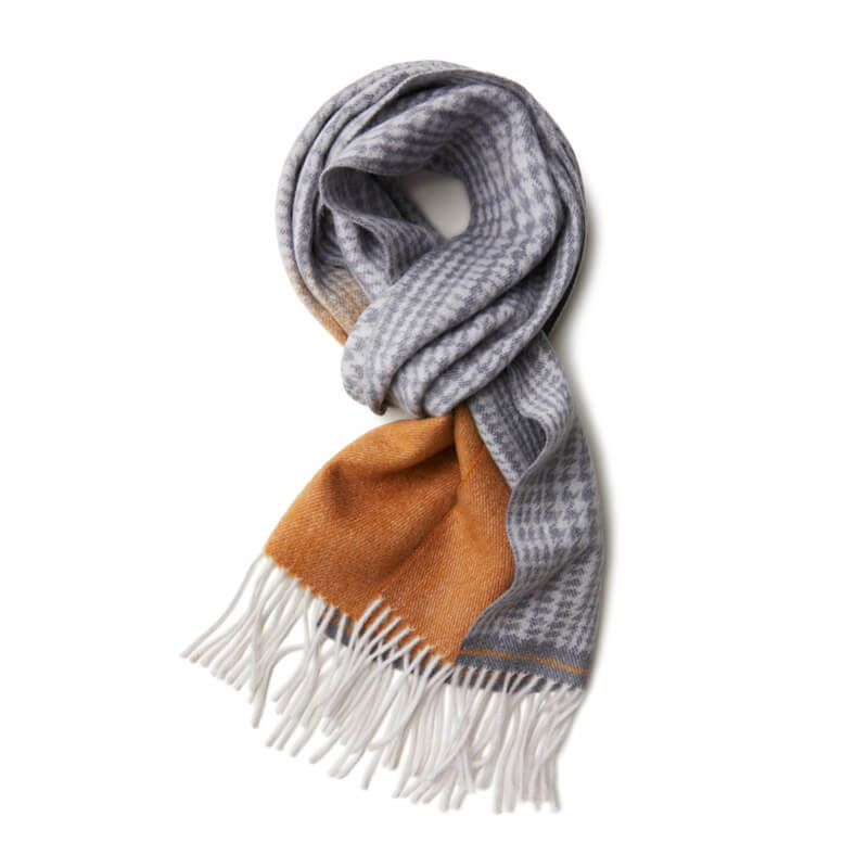 Women's Color Gradient Plaid Cashmere Scarf