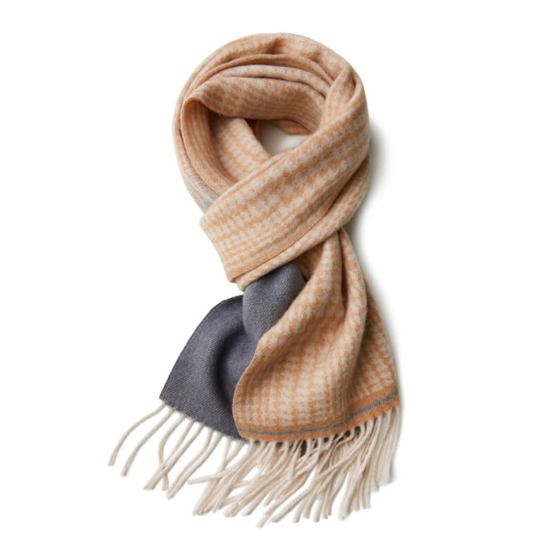 Women's Color Gradient Plaid Cashmere Scarf
