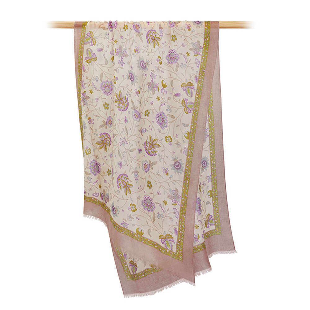 200s Cashew Print Women lightweight Cashmere Wrap Scarf