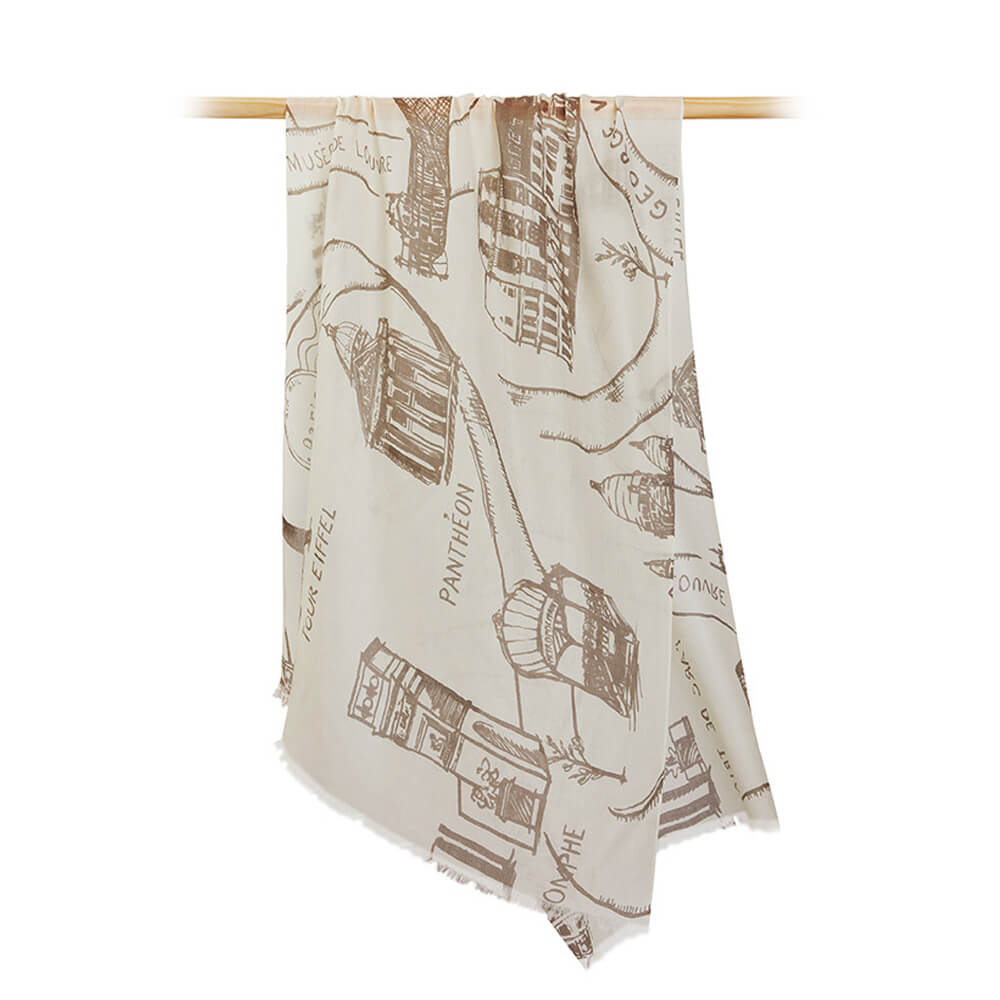 200s City Print Women lightweight Cashmere Wrap Scarf