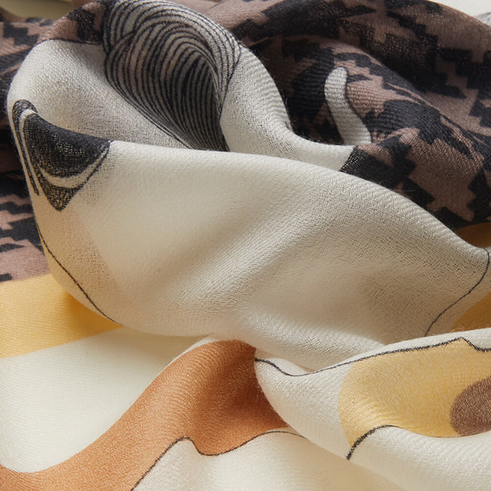 200s Horse Print Women lightweight Cashmere Wrap Scarf