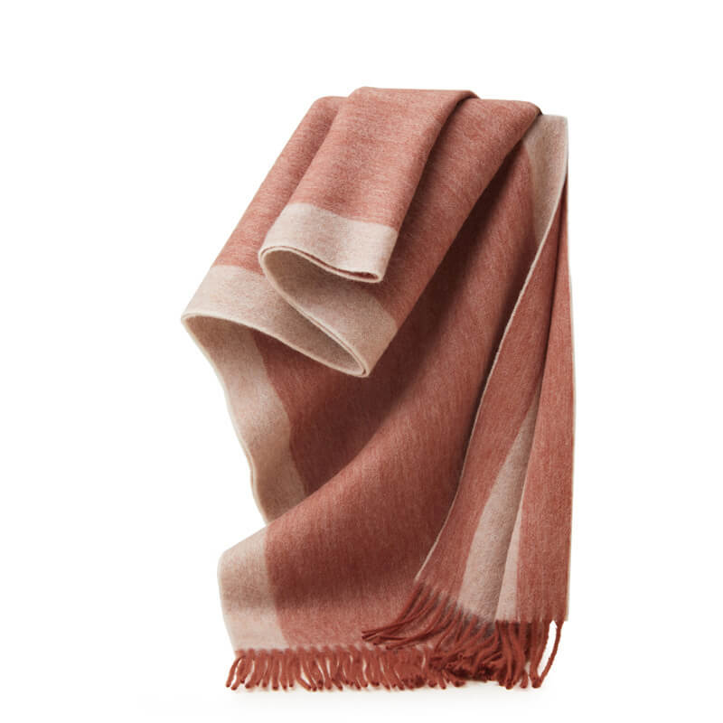 Écharpe en laine à rayures bicolores