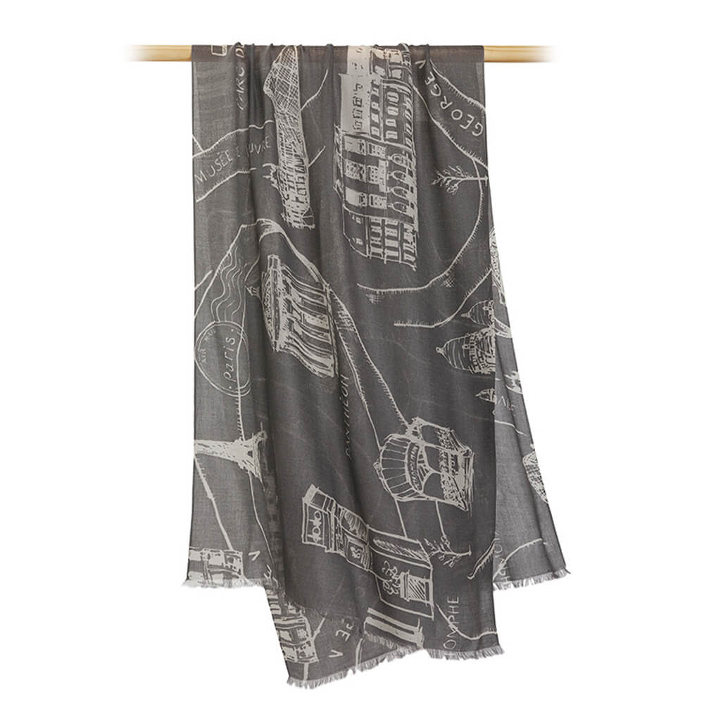 200s City Print Women lightweight Cashmere Wrap Scarf