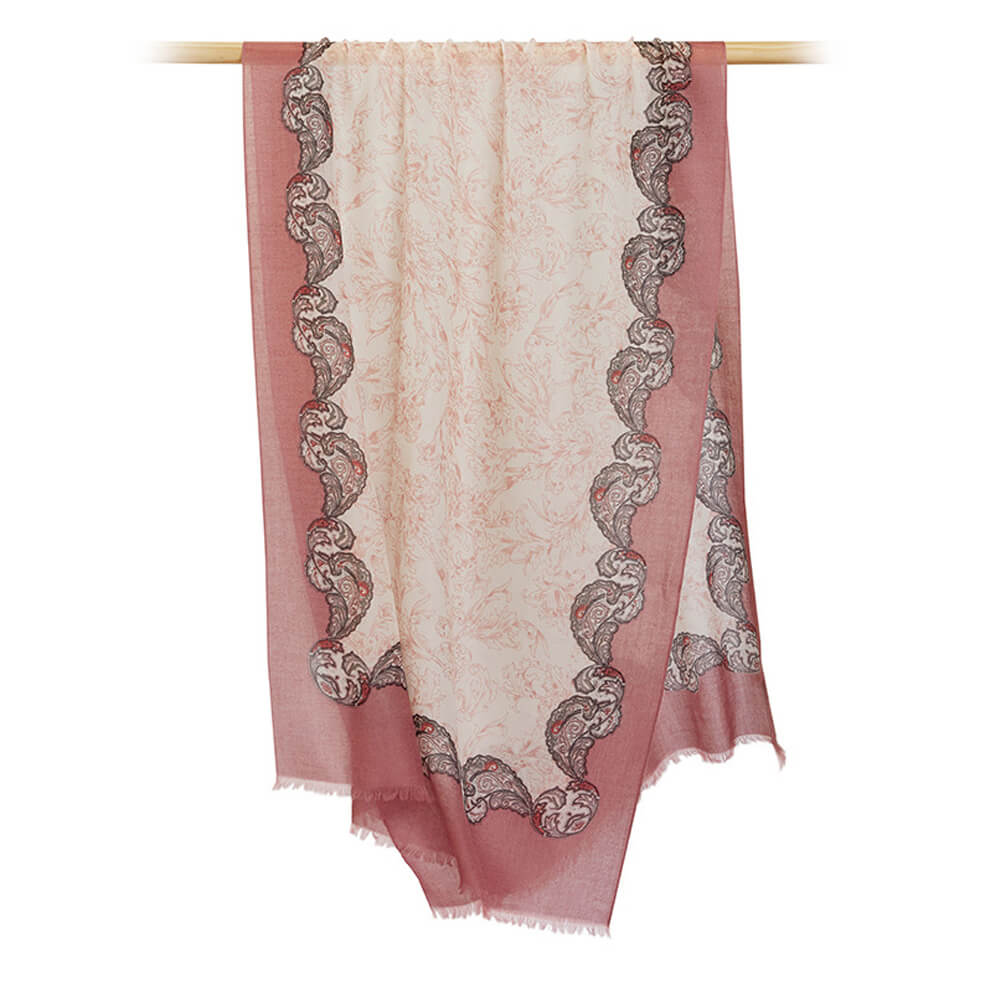 200s Blooming Print Women lightweight Cashmere Wrap Scarf