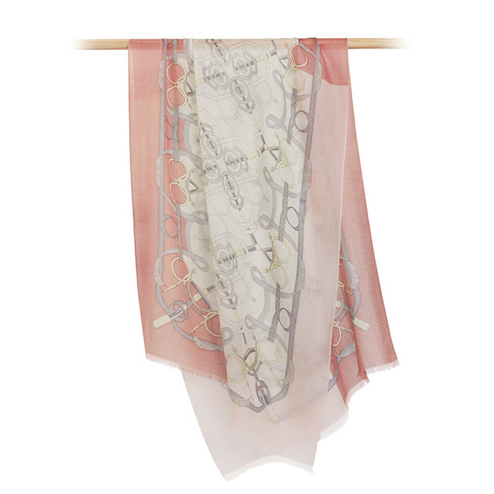 200s Knight Print Women lightweight Cashmere Wrap Scarf