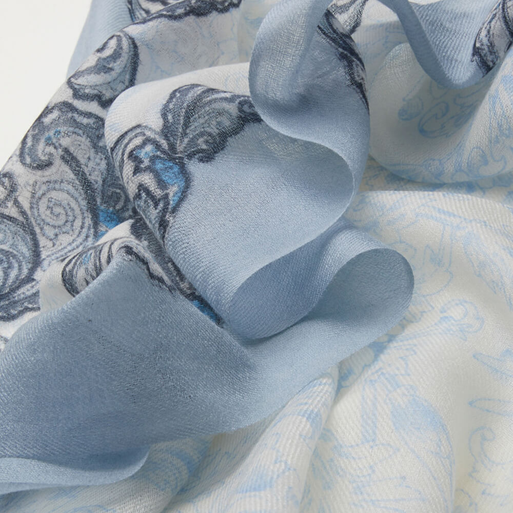 200s Blooming Print Women lightweight Cashmere Wrap Scarf