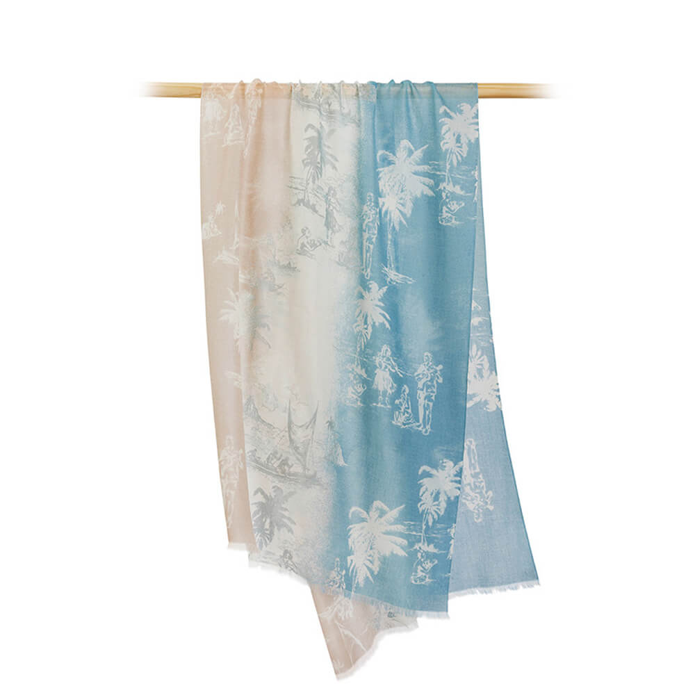 200s Maple Leaf Print Women lightweight Cashmere Wrap Scarf