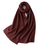 Charger l&#39;image dans la galerie, Écharpe de luxe en laine à franges courtes et unies