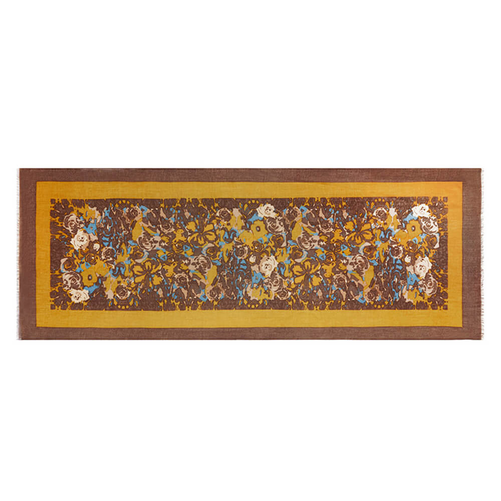 200s Hundred Flowers Blooming Print Women lightweight Cashmere Wrap Scarf