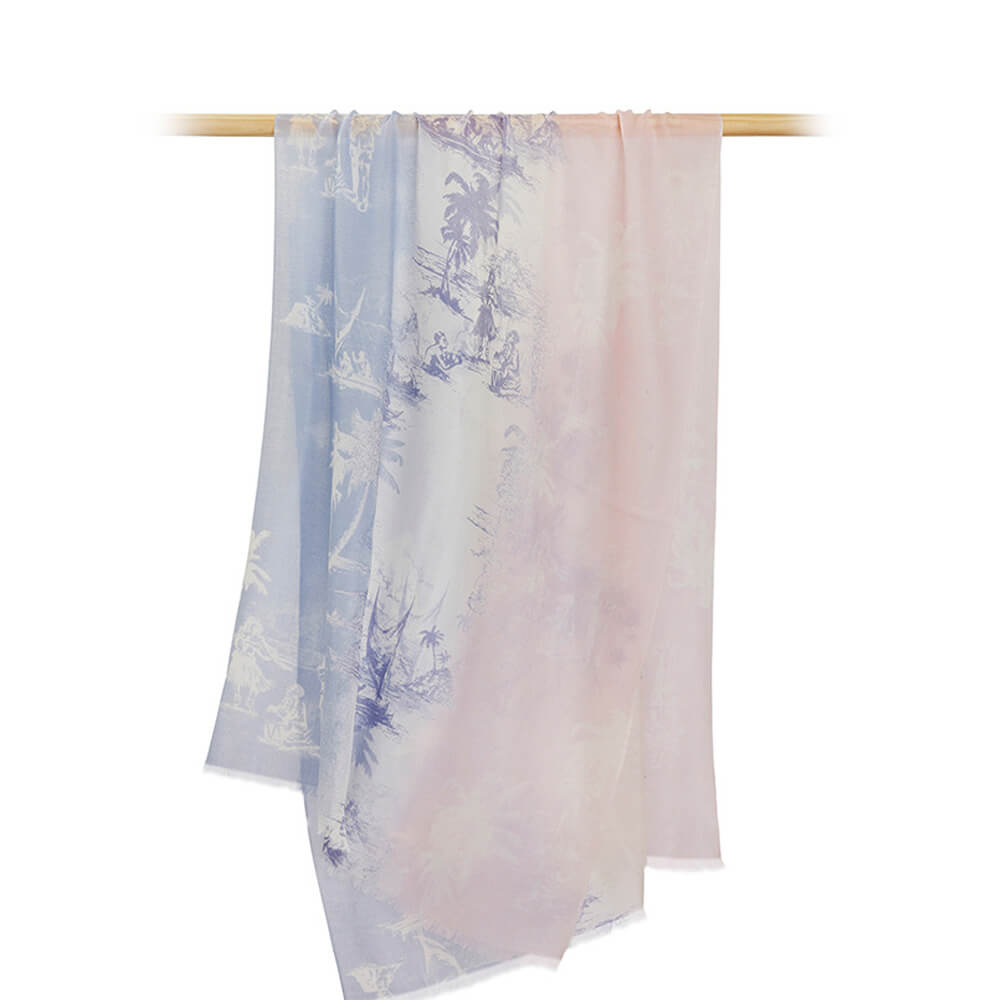200s Maple Leaf Print Women lightweight Cashmere Wrap Scarf