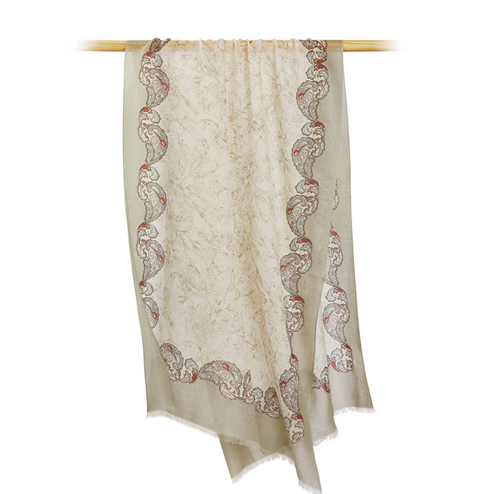 200s Blooming Print Women lightweight Cashmere Wrap Scarf