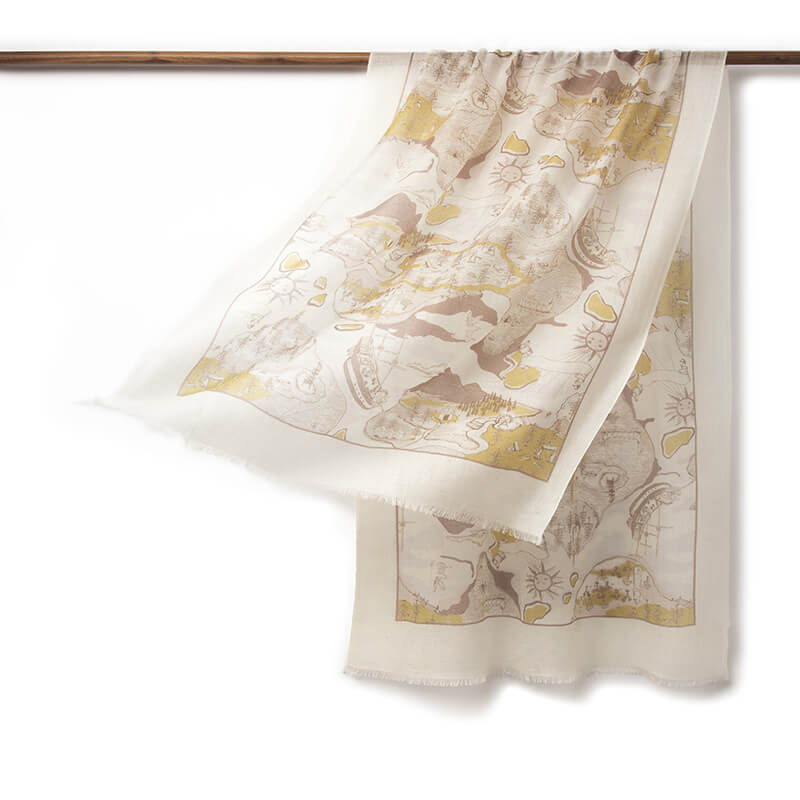 200s Camellia Pattern Print Women lightweight Cashmere Wrap Scarf