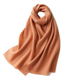 Charger l&#39;image dans la galerie, Écharpe de luxe en laine à franges courtes et unies