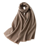 Charger l&#39;image dans la galerie, Écharpe de luxe en laine à franges courtes et unies