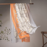 Load image into Gallery viewer, 200s Camellia Pattern Print Women lightweight Cashmere Wrap Scarf