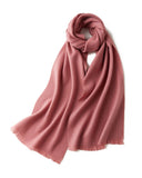 Charger l&#39;image dans la galerie, Écharpe de luxe en laine à franges courtes et unies