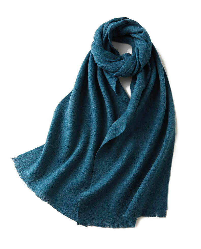Écharpe de luxe en laine à franges courtes et unies