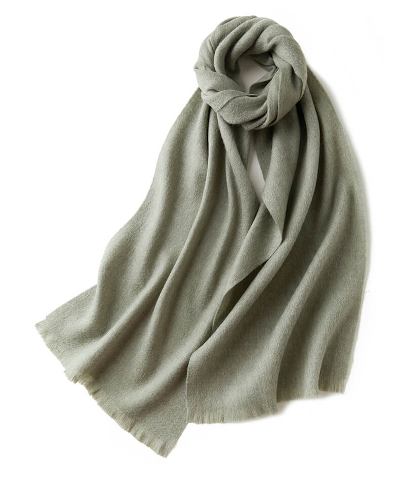 Écharpe de luxe en laine à franges courtes et unies