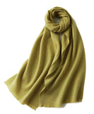 Charger l&#39;image dans la galerie, Écharpe de luxe en laine à franges courtes et unies