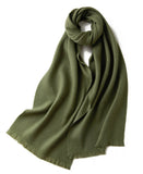 Charger l&#39;image dans la galerie, Écharpe de luxe en laine à franges courtes et unies