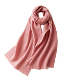 Charger l&#39;image dans la galerie, Écharpe de luxe en laine à franges courtes et unies