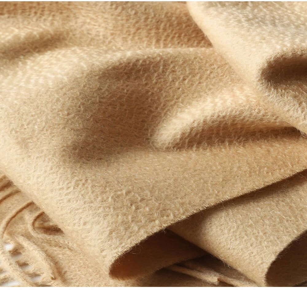 Water Pattern Camel Cashmere Scarf