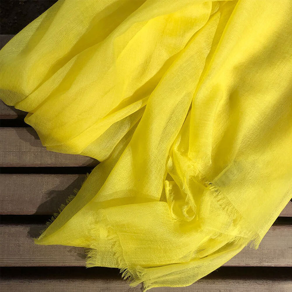 300S Yellow Lightweight Cashmere Shawl Wrap