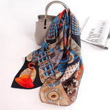 Cargar imagen en el visor de la galería, Samurai Armor Bufanda cuadrada de seda de sarga grande 35 pulgadas 14 Momme