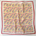 Alphabet Small Mulberry Silk Square Scarf 21" - 12 momme