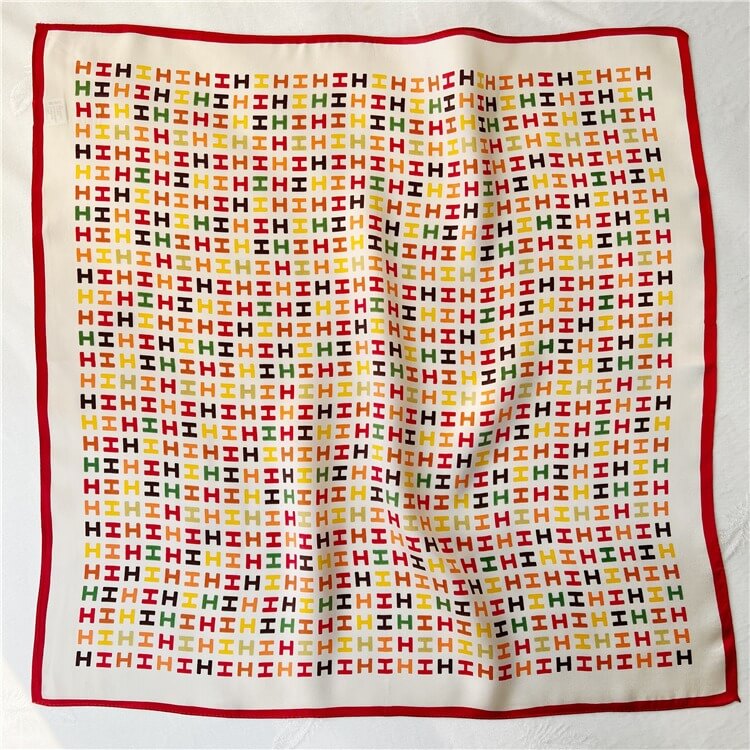 Alphabet Small Mulberry Silk Square Scarf 21" - 12 momme
