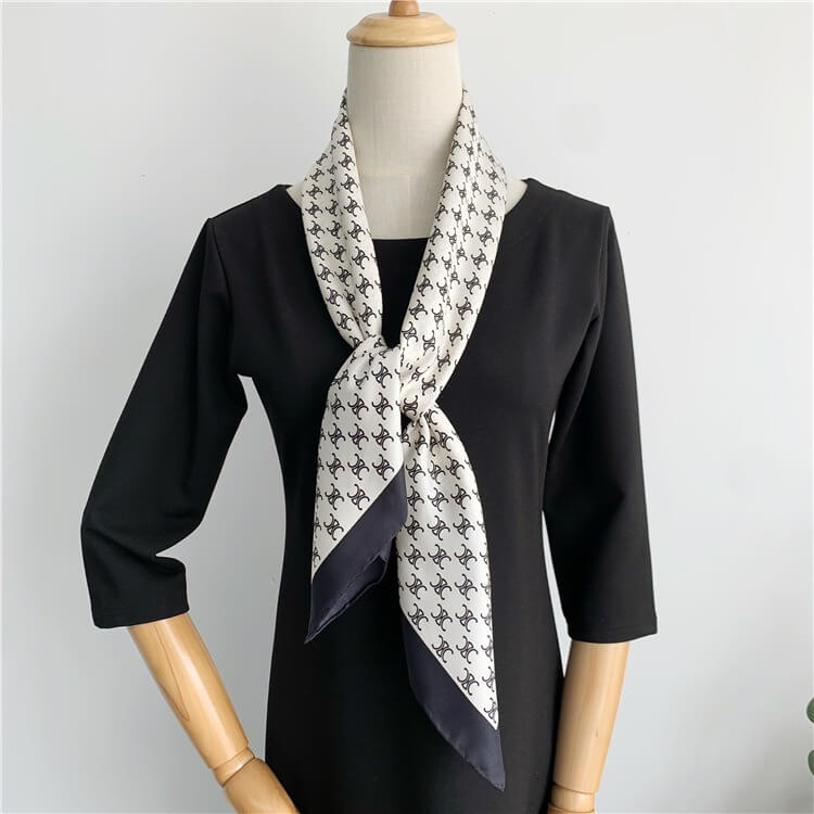 Vintage Fashion Silk Twill Square Scarf Mulberry Silky Shawl 35 inch 14 momme