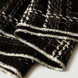 Load image into Gallery viewer, Black and White Plaid Cashmere Scarf
