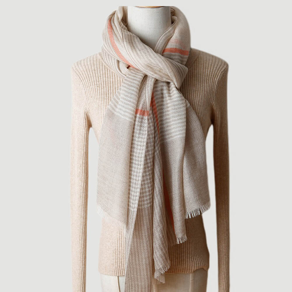 200S Color Plaid Cashmere Shawl Wrap