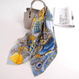 Cargar imagen en el visor de la galería, Samurai Armor Bufanda cuadrada de seda de sarga grande 35 pulgadas 14 Momme