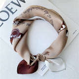 Cargar imagen en el visor de la galería, Bufanda cuadrada de seda estampada simple 21&quot; - 12 momme