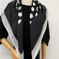 Polka Dot Silk Square Scarf Mulberry Silk Satin Shawl Scarf 35 inch 12 momme