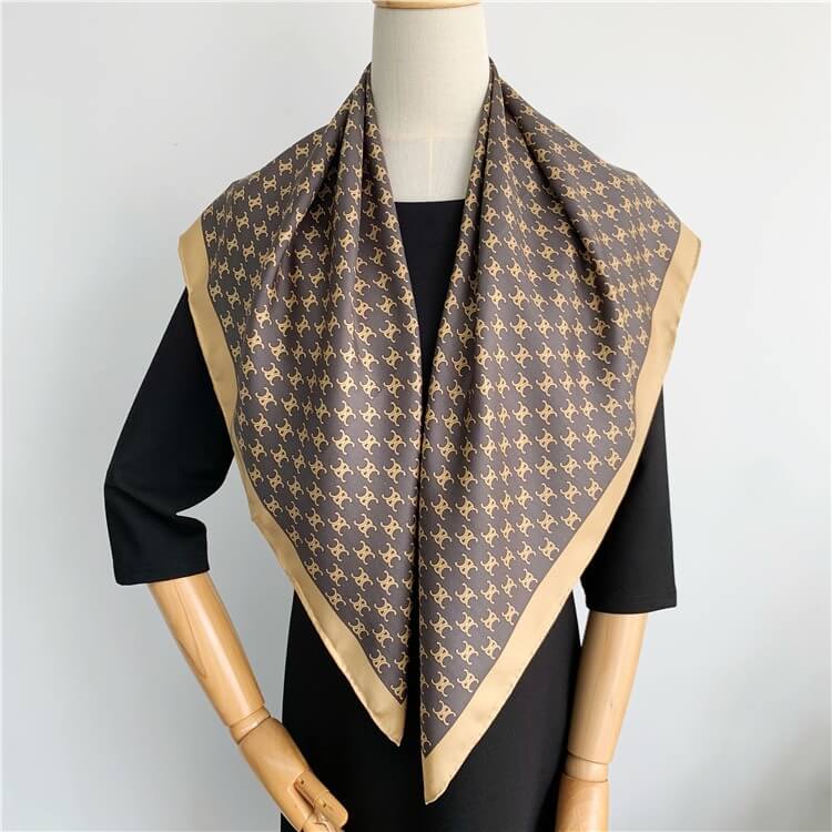 Vintage Fashion Silk Twill Square Scarf Mulberry Silky Shawl 35 inch 14 momme
