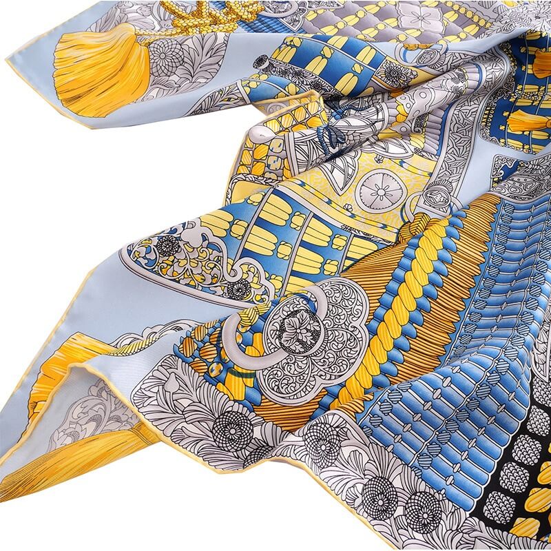 Samurai Armor Large Twill Silk Square Scarf 35 inch 14 Momme