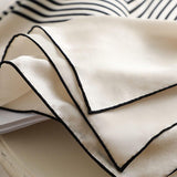 Cargar imagen en el visor de la galería, Bufanda cuadrada de seda grande con rayas geométricas a rayas blancas y negras de 35 pulgadas