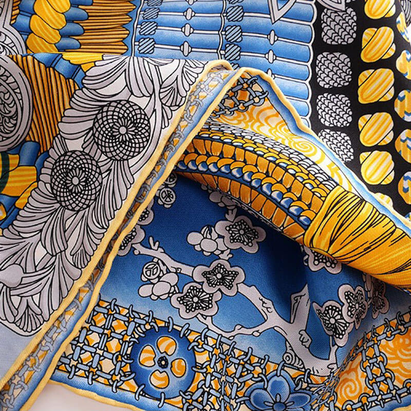 Samurai Armor Large Twill Silk Square Scarf 35 inch 14 Momme