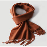 Laden Sie das Bild in den Galerie-Viewer, Brauner Kaschmirschal mit Wassermuster