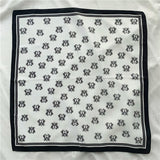 Charger l&#39;image dans la galerie, Écharpe en soie noire blanche légère 21 pouces 12 momme