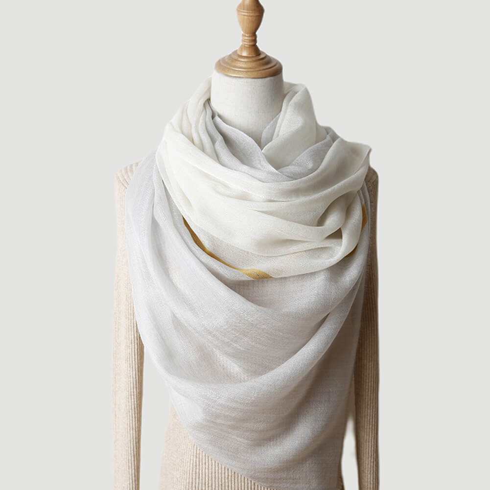 200s Multiple Colors Cashmere Shawl Wrap with Decorative Lines