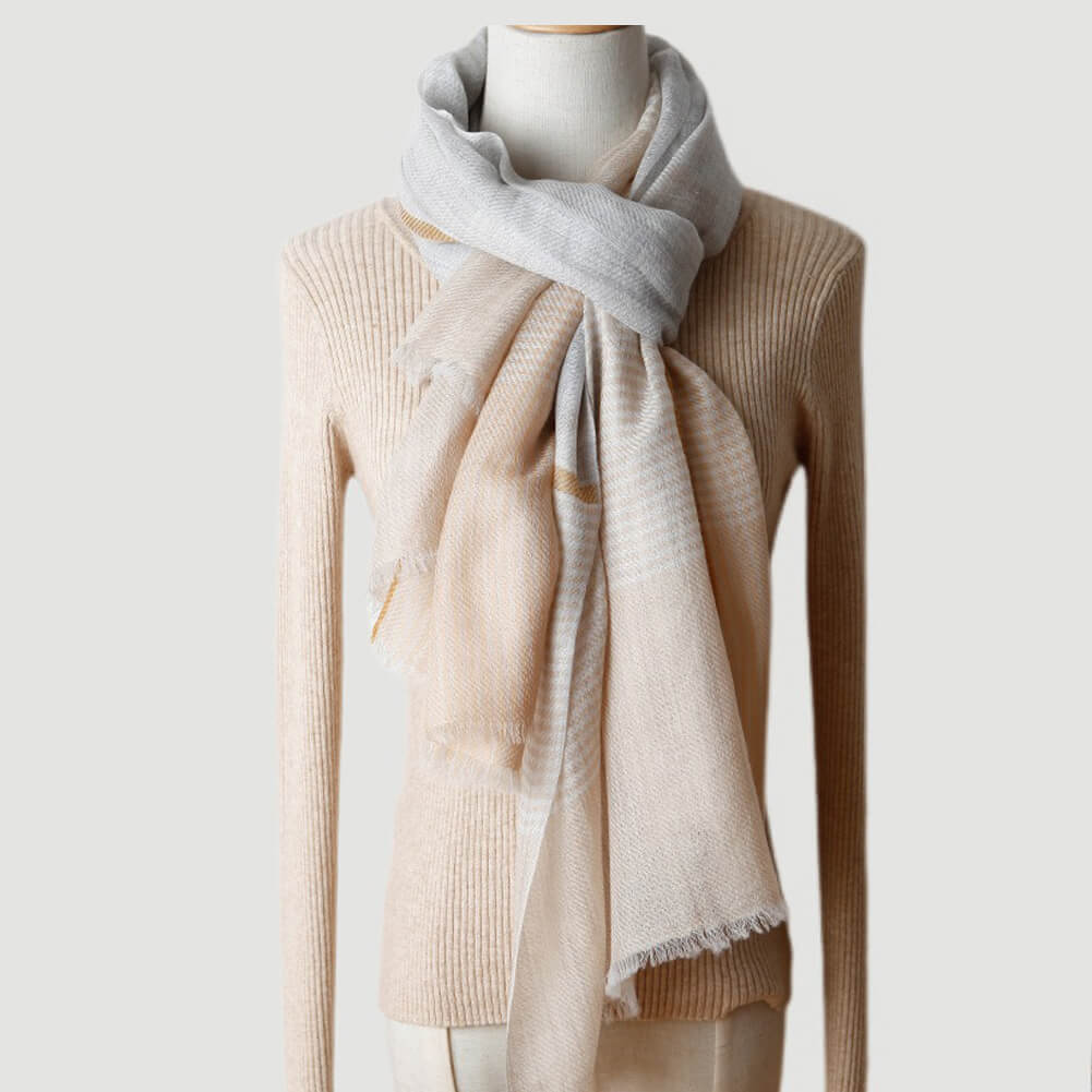 200S Color Plaid Cashmere Shawl Wrap