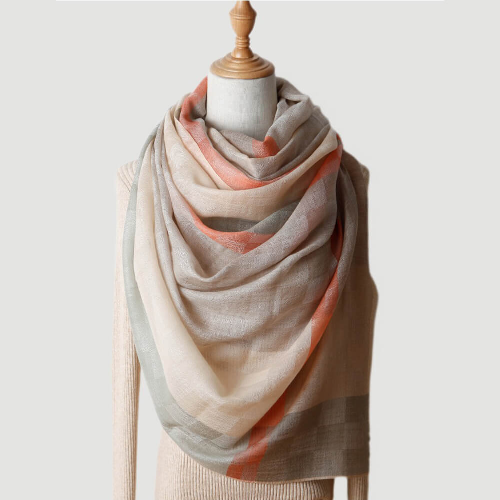 200S Plaid 100% Cashmere Shawl Wrap