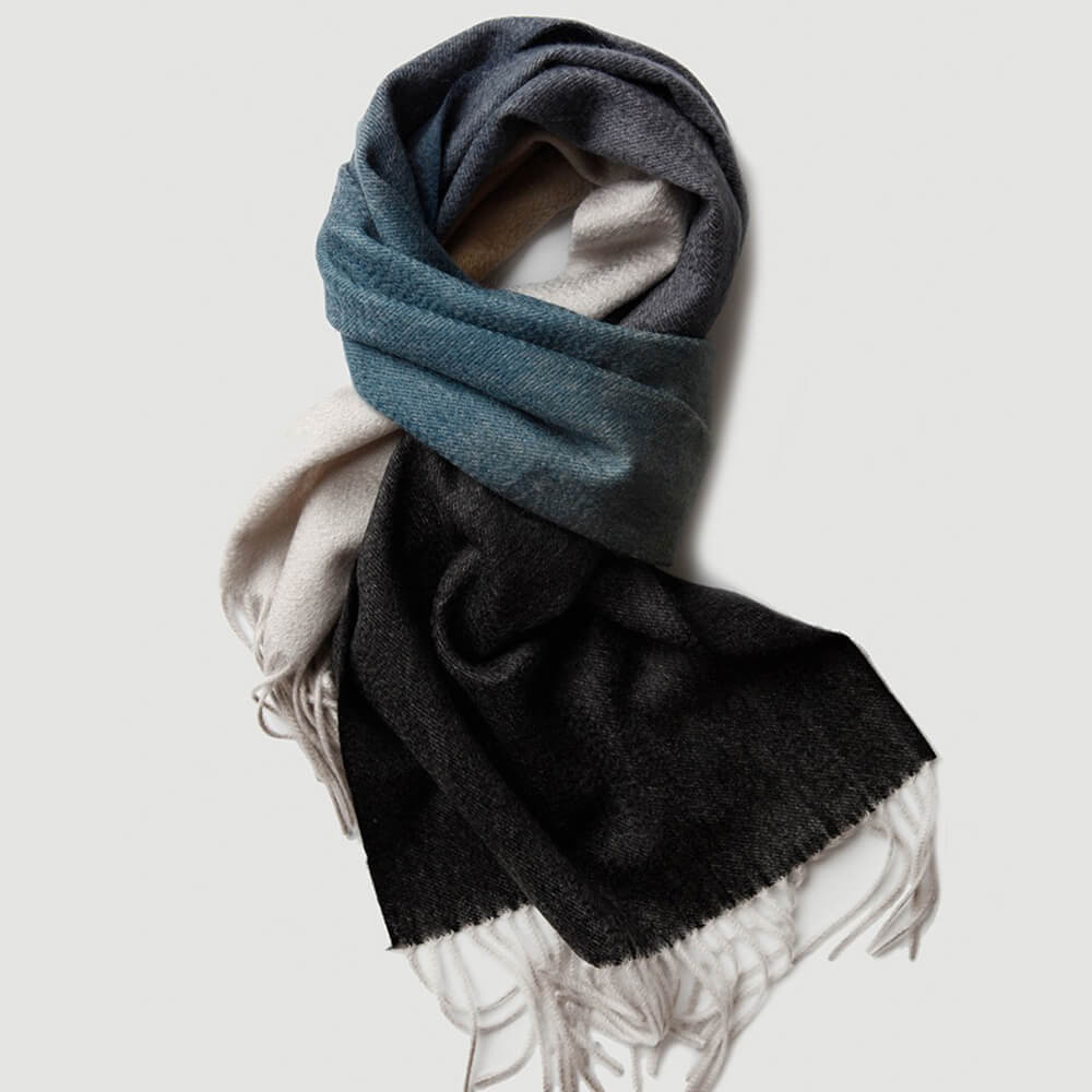 Gradient Color Water Pattern Cashmere Scarf