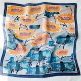 Cargar imagen en el visor de la galería, Bufanda cuadrada de seda estampada 21&quot; - 12 momme
