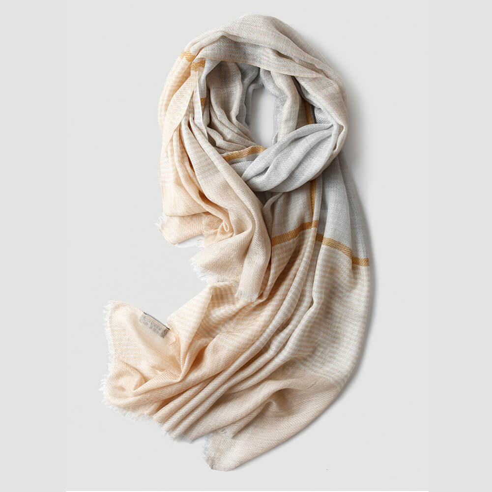 200S Color Plaid Cashmere Shawl Wrap