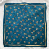 Cargar imagen en el visor de la galería, Bufanda de seda amarilla azul ligera 21 pulgadas 12 momme